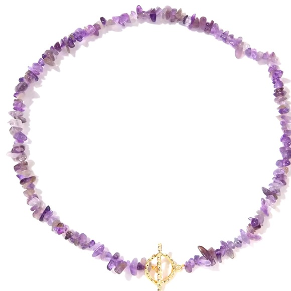 Trendy Natural Amethysts Stone Necklace - Picture 4 of 5